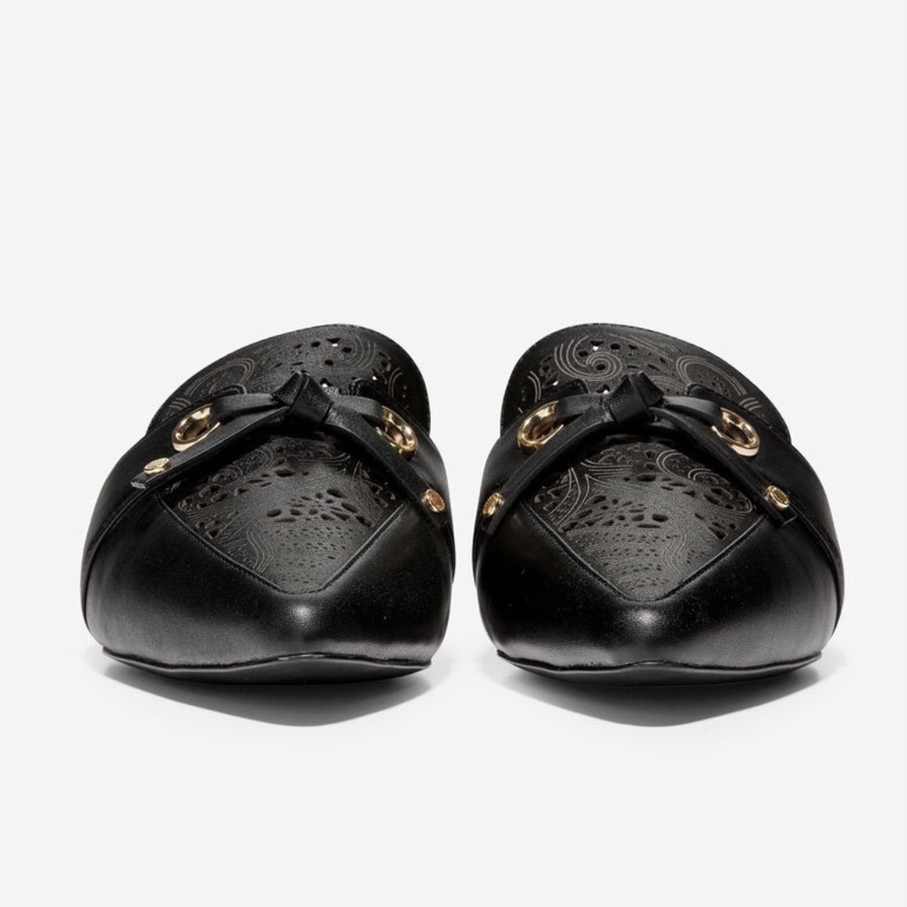 Cole Haan Emily Black Leather Mule Flat Sandal Women’s Pointed Toe Shoes 6.5 - Picture 3 of 16